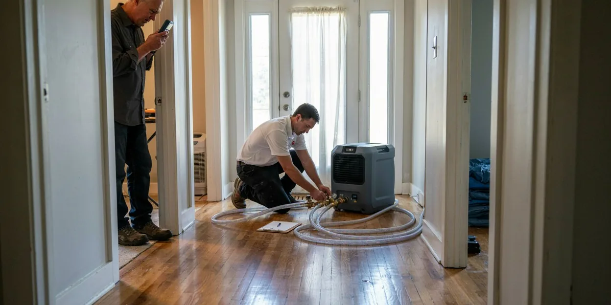 Water damage restoration in Millis, MA